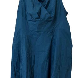 4X eShakti Party Dress Size 4x 30w - Indigo Blue - Pockets - Retails $300