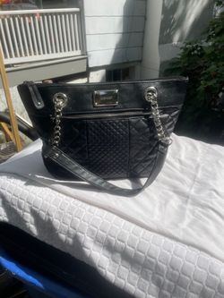 Nine West Black Quilted Tote Bag
