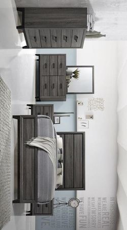 Brand New 4 Pc Queen & King Size Bedroom set (Queen and King Bed Frame, dresser, mirror, nightstand)