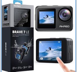 AKASO Brave 7 LE 20MP WiFi Action Camera with Touch Screen EIS 2.0 Zoom Remote Control 131 Feet Underwater Camera with 2X 1350mAh Batteries Support Ex