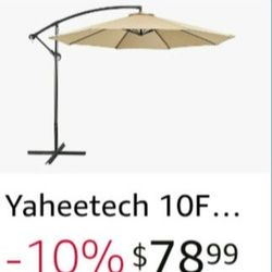 Patio umbrella  with cover and weighted stand 