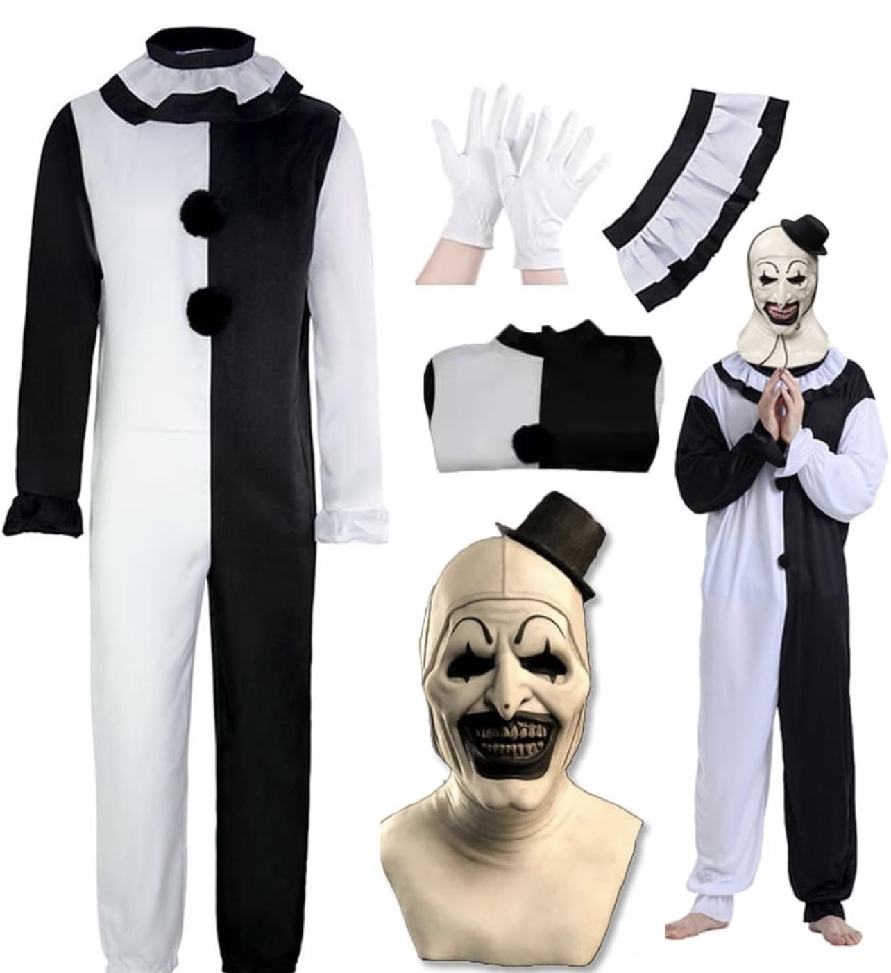 Adult Size Large Art the Clown Costume - Terrifier Halloween 👻 Halloween 🎃 👻 Michael Myers Jason Freddy krueger Chucky Beetlejuice Scream