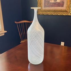 White Swirl Glass Vase