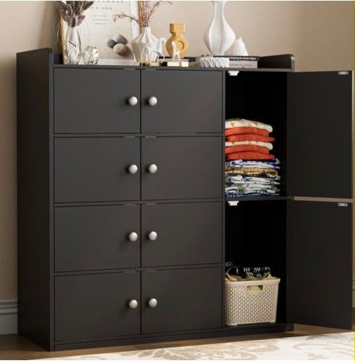 Black dresser for Bathroom, Living Room, Kitchen etc. with 10 drawers. 40 in wide, 44 in height.