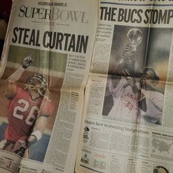 2023 Raiders Vs BUCS Superbowl Newspapers