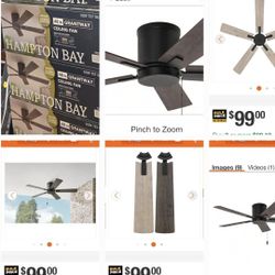 5 / Hampton Bay Ceiling Fans Indoor Outdoor  Black Matte Asking $65 Each Or All For $300 Firm