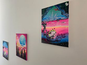 Set of 3 Original-Style Canvas Paintings
