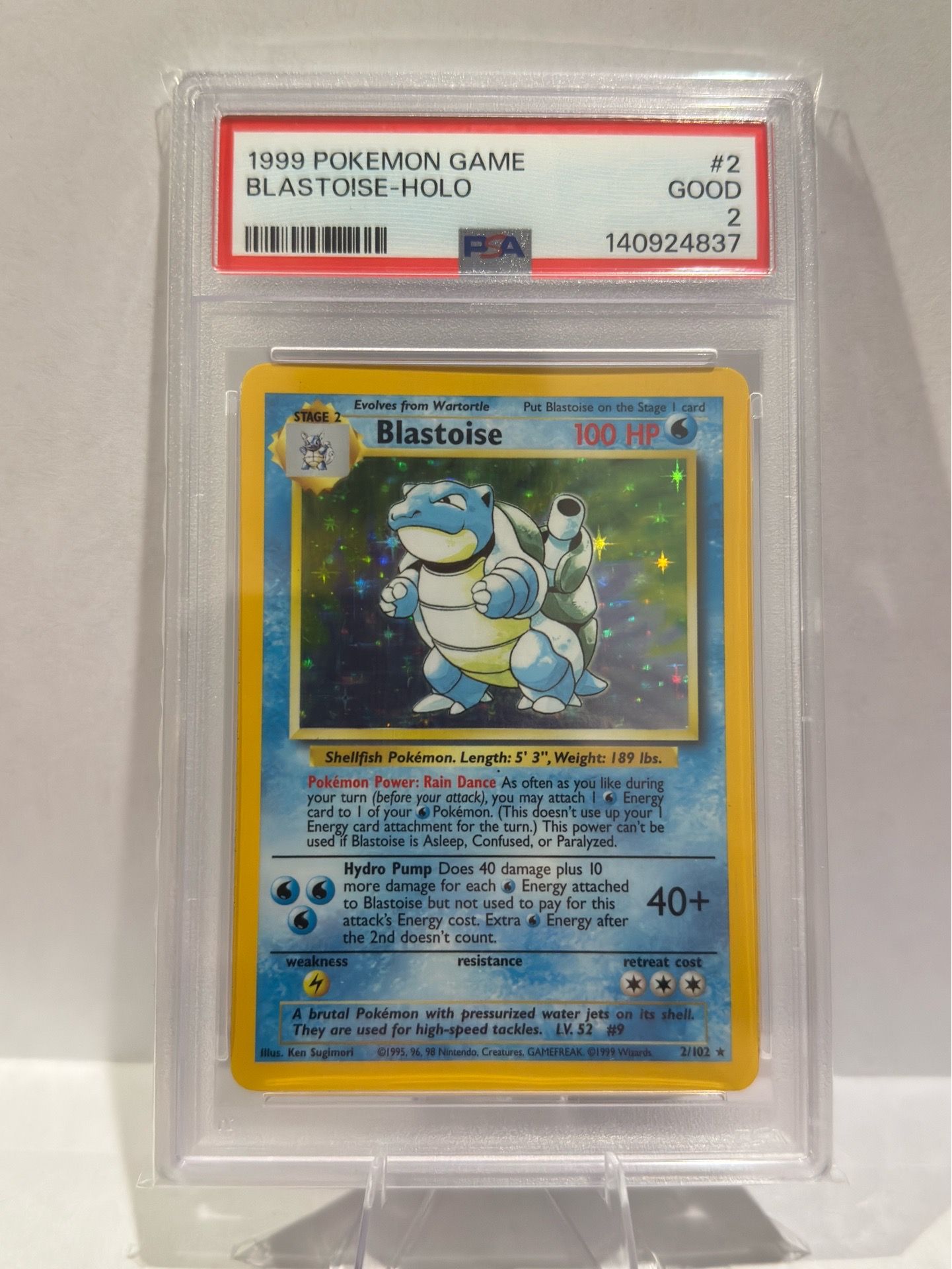 Pokemon PSA 2 Blastoise #2 Holo Base Set 1999 English
