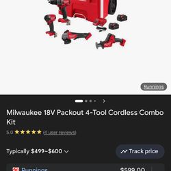 Milwaukee 18V Packout 4-Tool Cordless Combo Kit