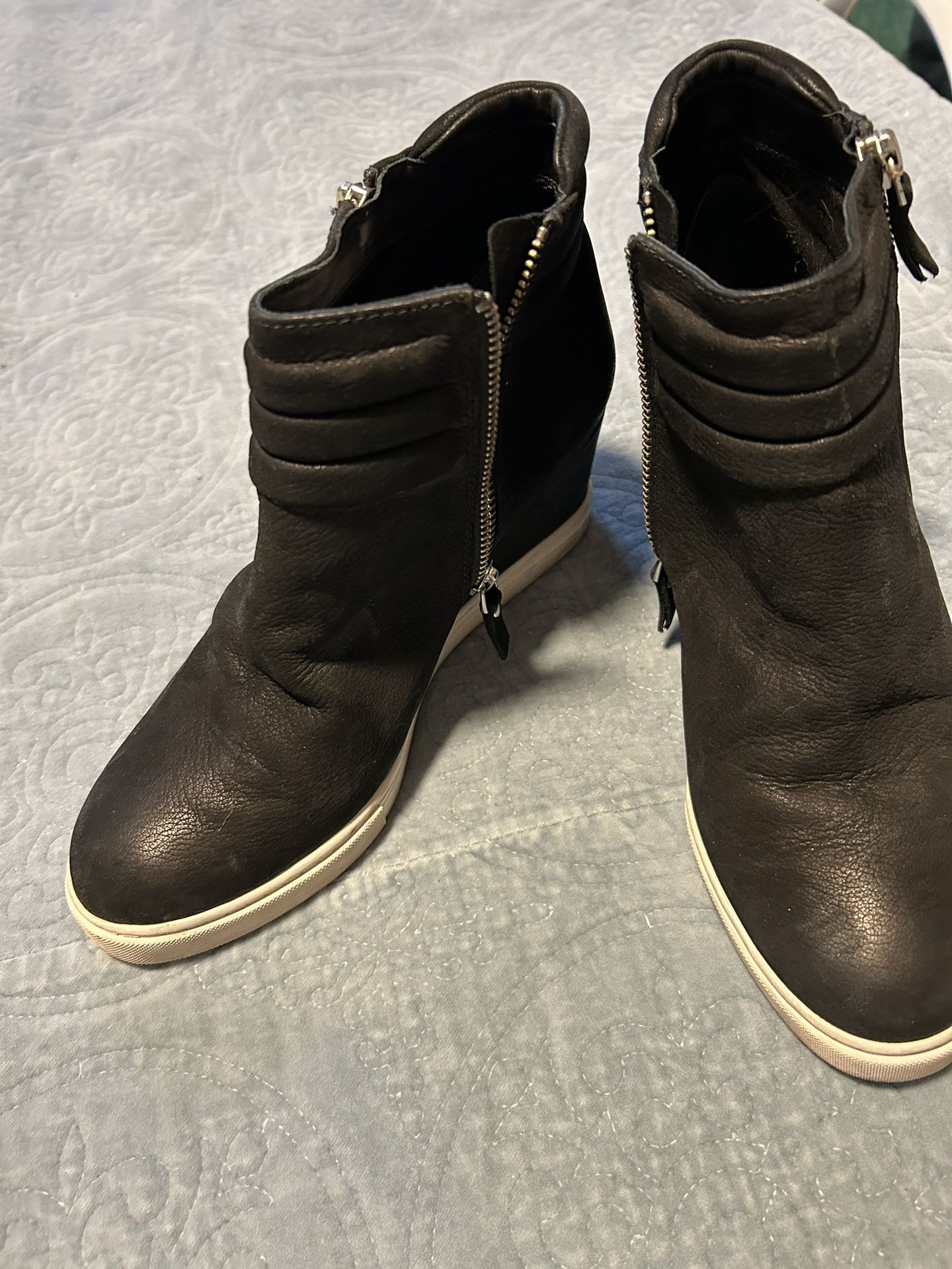 Leather Wedge Tennis Shoes