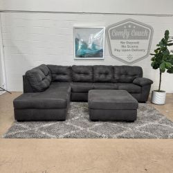 🛋️Charcoal Gray Sectional Sofa w/Ottoman(Delivery Available!! )