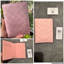 Coach powder pink passport holder new $95 firm