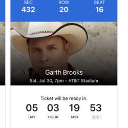 Garth Brooks Tickets 7/30 Dallas 
