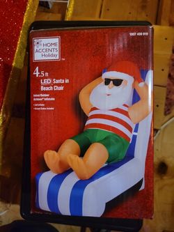 Santa On The Beach Chair Christmas Inflatable 
