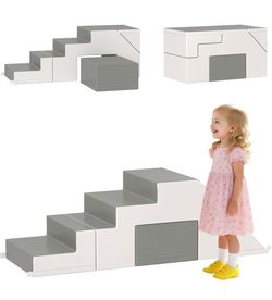 Foam Climbing Blocks with Slide 2 Pieces PU Leather Soft Indoor Play Set - Brand New in Box