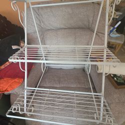 3 Tier White Metal Plant Stand