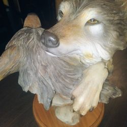 Devotion Double Headed Wolf Statue 
