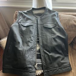 Leather Vest, Espinoza Made 4X/5x