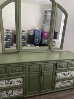 Custom designed dresser with mirror