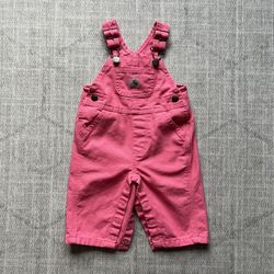 Carhartt Infant Baby Girl’s Hot Pink Carhartt Overall Bibs size 3 Months