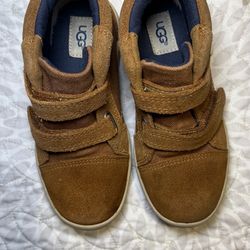 UGG UGG Rennon Unisex Kids Brown Suede Hook & Loop High Top Sneakers US 12 EU 29