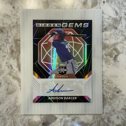 Addison Barger 2021 Panini Elite Extra Edition #HG-AB Hidden Gems Auto