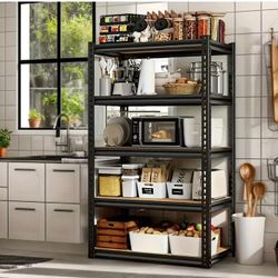 71"H-35"W Garage Shelving-Tier Storage ,Adjustable Heavy Duty Metal Shelving Large Rack,Utility Steel Shelf For Industrial Pantry T-5