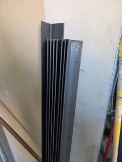 Steel framing, angle brackets, power distribution pole, electrical pipe