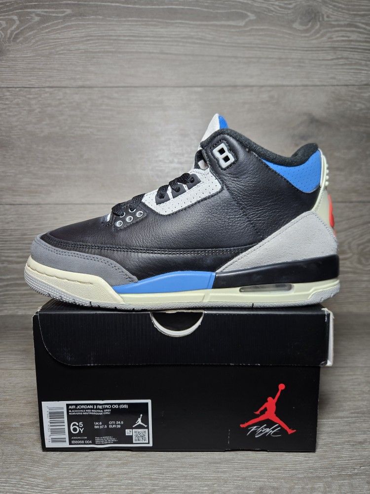 Air Jordan 3 Retro OG (GS) Rare Air Style IB8968-004 Size 6.5 Youth / 8 Women