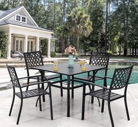 Brand New 5 Pieces Outdoor Dining Metal Set 