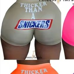 Thicker Than A Snickers Tan L/XL Shorts 