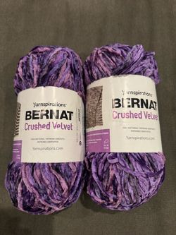 Bernat Crushed Velvet Yarn, Potent Purple (2 pack)