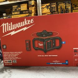 Milwaukee M18 2000 ft. Red Exterior Rotary Laser Level Kit with Receiver, Receiver Clamp, Tripod, and Grade Rod