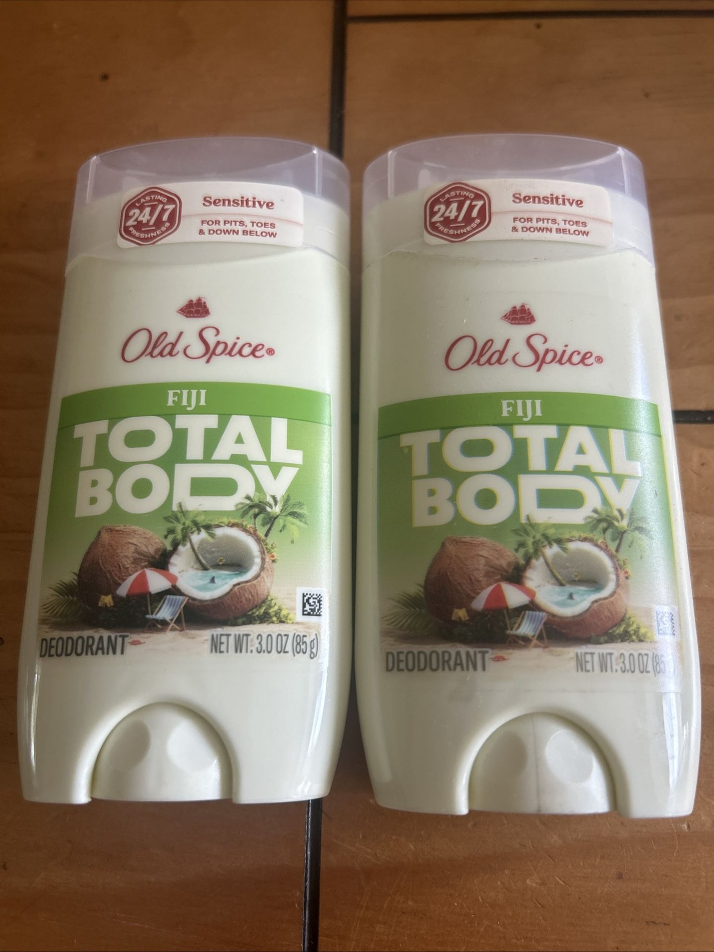 2x Old Spice Total Body Aluminum Free Deodorant Stick FIJI Scent 3oz Each - NEW