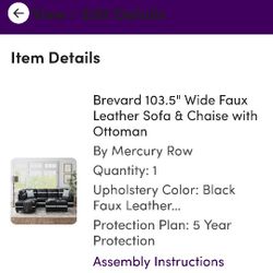 Leather Couch With Adjustable 2 Seater For Sale