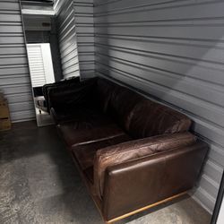Article Timber Leather Sofa 