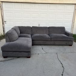 Gray L shape sectional couch