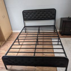 Full Size Black Size Bed Frame No Box Spring Needed 