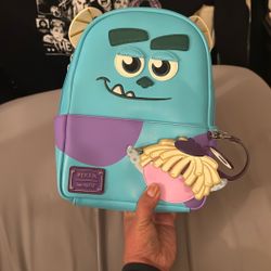 Loungefly Pixar Monsters Inc Sully With Boo Coin Purse Mini Backpack