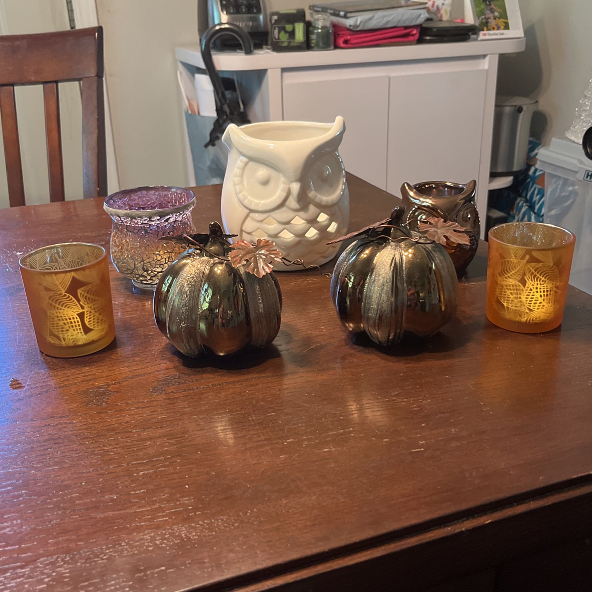 Assortment Of Halloween/Autumn Candle Holders and Decor