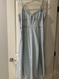 Light Wash Denim Midi Dress