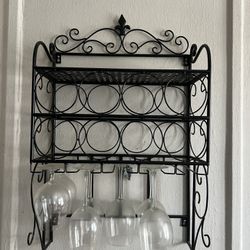 Wine Rack & Glasses