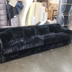 Brand NEW  13ft Sofas  Corduroy Black FABRIC.  Custom Made Available 