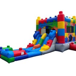 Colorful inflatable bouncy house 