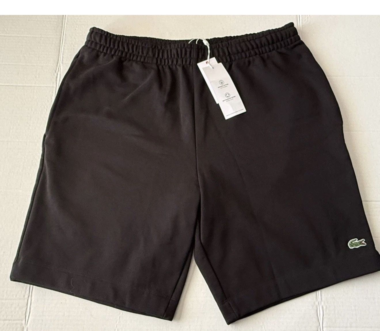 LACOSTE Regular Fit Fleece Shorts Men's Size Large Black New with Tag
