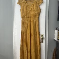 Mustard Yellow Maxi Summer Dress 