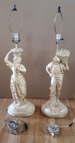 Vintage Table Lamps or Statues. Matching Pair.