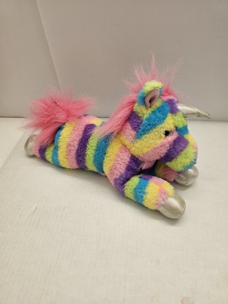 Aurora Rainbow Collection 12" Rainbow Unicorn Bright Plush Toy – Soft Stuffed Animal