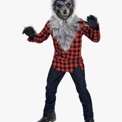 Hungry Howler Werewolf Halloween Costume for Boys, Includes Mask, Shirt with Fur, Gloves Size XL