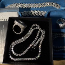4MM Moissanite Tennis Chain And Custom Ring Men’s Bundle